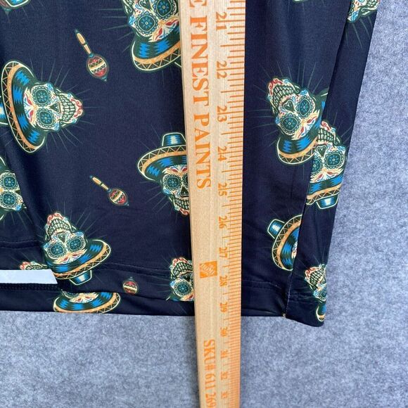 Rolo Golf Mens XXL Polo Shirt AOP Performance Golfer Skull Black Casual - Picture 4 of 10